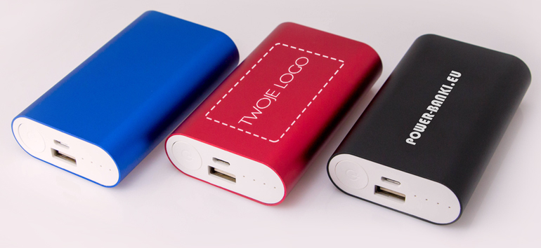 power bank reklamowy z nadrukiem logo firmowego